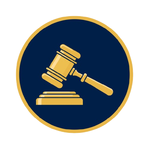 Gold gavel justice icon